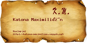 Katona Maximilián névjegykártya